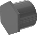 Image of Product. Front orientation. Pipe and Fittings. Thick-Wall Plastic Pipe Fittings for Water, External-Hex-Drive Plugs, Cement Socket Male.