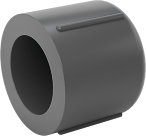 Image of Product. Back orientation. Thick-Wall PVC Plastic Pipe Fitting for Water, Cap, 1/2 Pipe Size Socket-Connect Female.