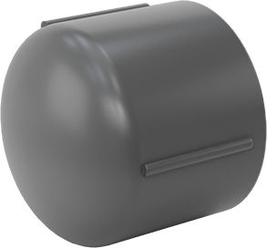 Image of Product. Front orientation. Thick-Wall PVC Plastic Pipe Fitting for Water, Cap, 3/4 Pipe Size Socket-Connect Female.