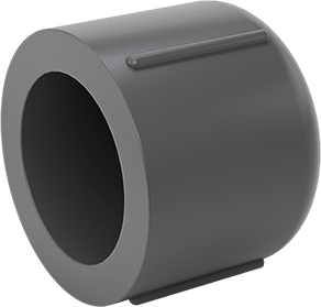 Image of Product. Back orientation. Thick-Wall PVC Plastic Pipe Fitting for Water, Cap, 3/4 Pipe Size Socket-Connect Female.