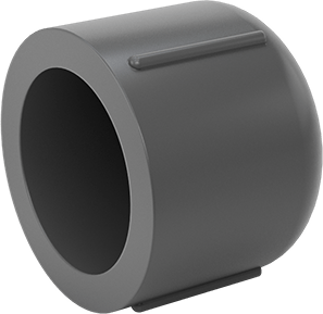Image of Product. Back orientation. Thick-Wall PVC Plastic Pipe Fitting for Water, Cap, 1 Pipe Size Socket-Connect Female.