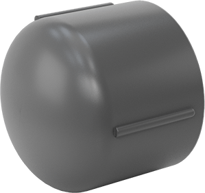 Image of Product. Front orientation. Thick-Wall PVC Plastic Pipe Fitting for Water, Cap, 1 Pipe Size Socket-Connect Female.