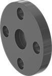 Image of Product. Flat Surface on Back. Back orientation. Pipe and Fittings. CPVC Pipe Flanges for Chemicals, Blind Flanges, Flanged, Flat.