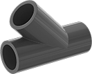 Image of Product. Front orientation. Pipe and Fittings. Thick-Wall Plastic Pipe Fittings for Water, Wye Connectors, Cement Socket Female.