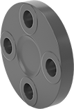 Image of Product. Front. Front orientation. Pipe and Fittings. Thick-Wall Plastic Pipe Flanges for Water, Blind Flanges, Flanged, Flat.