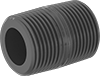 Image of Product. Male. Front orientation. Pipe and Fittings. Thick-Wall Plastic Pipe Nipples and Pipe for Water, Pipe—Fully Threaded, Male, Threaded Fitting Connection.
