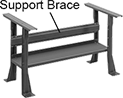 Image of ProductInUse. Front orientation. Contains Annotated. Workbench Support Braces. Standard Duty Workbench Legs.