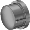 Image of Product. Front orientation. Pipe and Fittings. Low-Pressure Galvanized Iron and Steel Threaded Pipe Fittings, Caps, Threaded Fitting Connection, Female.