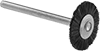 Image of Product. Straight Bristles. Front orientation. Straight Bristle. Low-Scratch Wheel Brushes with Shank .