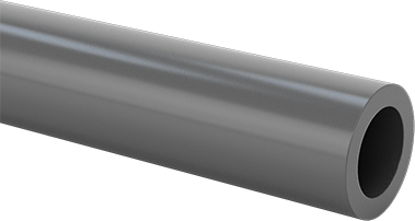 Image of Product. Front orientation. Standard-Wall Unthreaded Rigid PVC Pipe for Water, 1/4 Pipe Size, 5 Feet Long.