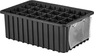 Image of System. Box Shown with Dividers and Label Holder. Front orientation. Box Dividers. Box Dividers for Conductive Compartmented Tote Boxes.