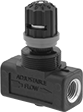 Image of Product. Front orientation. Flow-Adjustment Valves. Easy-Set Plastic Threaded Precision Flow-Adjustment Valves.