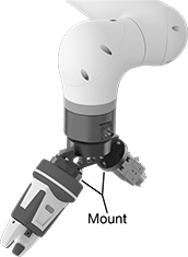 Image of System. Front orientation. Contains Annotated. Robot Tool Mounts. Robot Tool Mounts for Two Tools.
