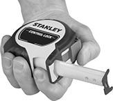 Image of ProductInUse. Front orientation. Tape Measures. Stanley Control-Lock.