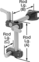 Image of Product. Front orientation. Contains Annotated. Conveyor Accessory Mounts. Graduated Modular Conveyor Guide Mounts.