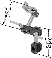 Image of Product. Front orientation. Contains Annotated. Conveyor Accessory Mounts. Modular Conveyor Sensor Mounts, Adjustable Connectors—Blank Sensor Hole.