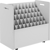Image of Product. Front orientation. Document Racks. Rolled-Document Racks, Plastic-Laminated Composite Wood.