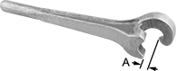 Image of Product. Front orientation. Contains Annotated. Valve Wheel Wrenches. Style 1.