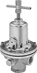 Image of Product. Front orientation. Pressure-Regulating Valves. Cleaned and Bagged Pressure-Regulating Valves for Air and Inert Gas.