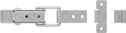 Image of Product. Back orientation. Torx-Drive Draw Lock, Zinc-Plated Steel, 1-3/8" Latching Distance.