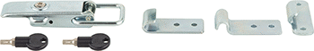 Image of Product. Front orientation. Torx-Drive Draw Lock, Zinc-Plated Steel, 1-3/8" Latching Distance.
