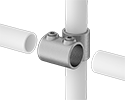 Image of ProductInUse. Front orientation. Exploded view. Slip-On Framing and Fittings. Galvanized Iron and Steel Slip-On Framing and Fittings, Through-Hole Connectors, Three-Way Crossover.