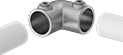Image of ProductInUse. Front orientation. Exploded view. Slip-On Framing and Fittings. Galvanized Iron and Steel Slip-On Framing and Fittings, Connectors, 90° Elbow.