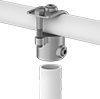 Image of ProductInUse. Easy Install Wraparound Tee. Front orientation. Exploded view. Slip-On Framing and Fittings. Galvanized Iron and Steel Slip-On Framing and Fittings, Through-Hole Connectors, Easy Install Tee, Wraparound Slip-On Fitting.