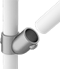 Image of ProductInUse. Front orientation. Exploded view. Slip-On Framing and Fittings. Galvanized Iron and Steel Slip-On Framing and Fittings, Through-Hole Connectors, 45° Wye.