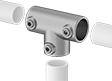 Image of ProductInUse. Front orientation. Exploded view. Slip-On Framing and Fittings. Galvanized Iron and Steel Slip-On Framing and Fittings, Connectors, Tee.