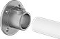 Image of ProductInUse. Front orientation. Exploded view. Slip-On Framing and Fittings. Galvanized Iron and Steel Slip-On Framing and Fittings, Rail Mounts, Round.