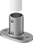 Image of ProductInUse. Front orientation. Exploded view. Slip-On Framing and Fittings. Galvanized Iron and Steel Slip-On Framing and Fittings, Rail Mounts, Oval.