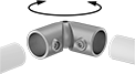 Image of ProductInUse. Front orientation. Exploded view. Contains Annotated. Slip-On Framing and Fittings. Galvanized Iron and Steel Slip-On Framing and Fittings, Connectors, Adjustable Angle Elbow.