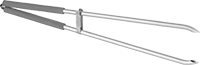 Image of Product. Front orientation. Tongs. Curved Jaw.