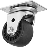 Image of Product. Front orientation. Casters. High-Capacity Low-Profile Casters with Nylon Wheels, Swivel.
