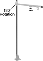 Image of Product. Front orientation. Contains Annotated. Tool Support Arms. Floor Mount, 36" Maximum Projection.