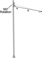Image of Product. Front orientation. Contains Annotated. Tool Support Arms. Floor Mount, 72" Maximum Projection.