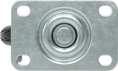 Image of Product. Top orientation. Caster with 3-3/4" x 2-1/2" Mounting Plate.