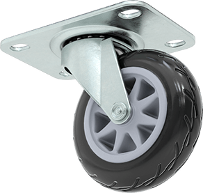 Image of Product. Back orientation. Caster with 3-3/4" x 2-1/2" Mounting Plate.
