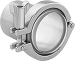 Image of System. Sight Shown Assembled With Gasket, Quick-Clamp Fitting, And Tube Fitting (All Sold Separately). Front orientation. Sights. Sights for Quick-Clamp Sanitary Tube Fittings.
