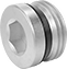 Image of Product. Universal, NPT, NPTF, BSPP, BSPT Male. Front orientation. Pipe and Fittings. Universal-Thread Medium-Pressure Brass and Bronze Threaded Pipe Fittings, Hex-Drive Plugs, Threaded Fitting Connection, Male.