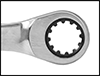Image of Specification. Spline Opening. Front orientation. ZoomedIn view. Contains Border. Spline Opening. Ratcheting, Sold Individually, Standard Length.