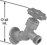 Image of Product. Female × Male. Front orientation. Contains Annotated. Flow-Adjustment Valves. Plastic Threaded Flow-Adjustment Valves with Garden Hose Outlet, Straight, Female, Male, NPT Thread.