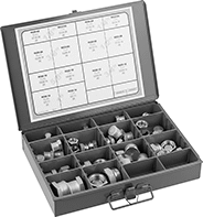 Image of Product. Assortment. Front orientation. Pipe and Fittings. High-Pressure Iron and Steel Threaded Pipe Fitting Assortments.