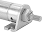 Image of Product. For Universal-Mount Air Cylinders. Front orientation. Air Cylinder Mounts. Double-Acting Round Body Air Cylinders, Foot-Bracket Actuator Connection.