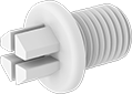 Image of Product. Male. Front orientation. Pipe and Fittings. Plastic Pipe Fittings for Oil, External-Hex-Drive Plugs, Threaded Fitting Connection, Male.
