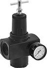 Image of Product. Front orientation. Compressed Air Regulators. Compressed Air Regulators, Relieving with T-Handle—Gauge Included.