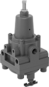 Image of Product. Style B. Front orientation. Compressed Air Filter/Regulators. Compressed Air Filter/Precision Regulators for Particle Removal, Opaque Bowl, Style B.