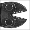 Image of Specification. Front orientation. ZoomedIn view. Contains Border. Serrated Jaw. Compact Bolt Cutters.