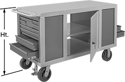 Image of Product. Front orientation. Contains Annotated. Workbenches. Heavy Duty Large-Capacity Cabinet Workbenches, Style C.